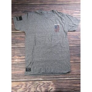 Howitzer Patriot Mens Small Gray T Shirt Military Veteran USA Dont Tread